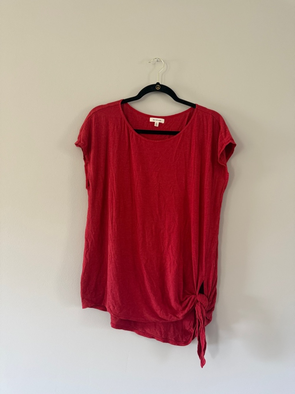 Max Studio | Soft Tie-Hem Women's Top - Red